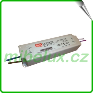 Napájecí zdroj pro LED  35W 12V, LPV-35-12 MW IP67